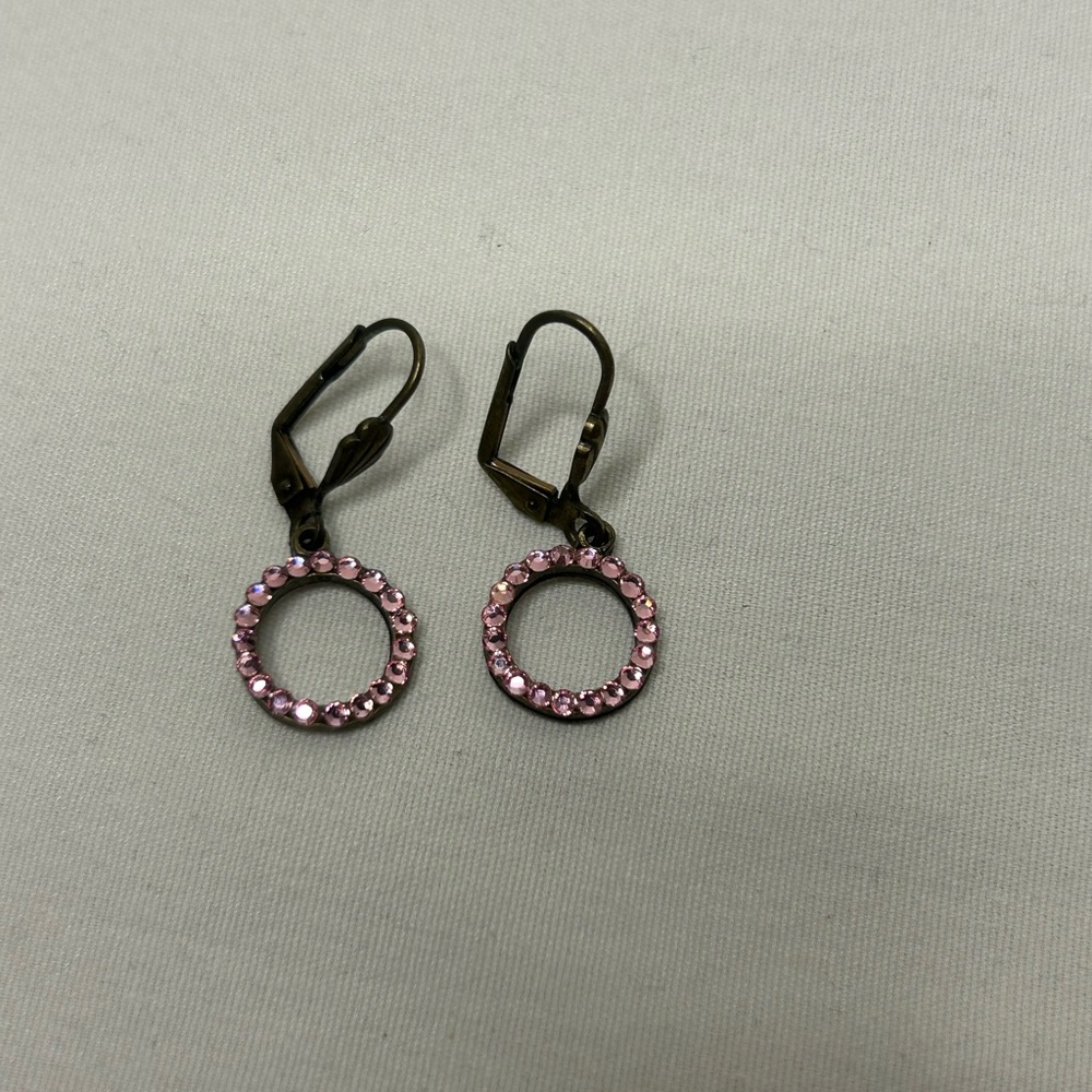Pink Delicate Rhinestone Earrings